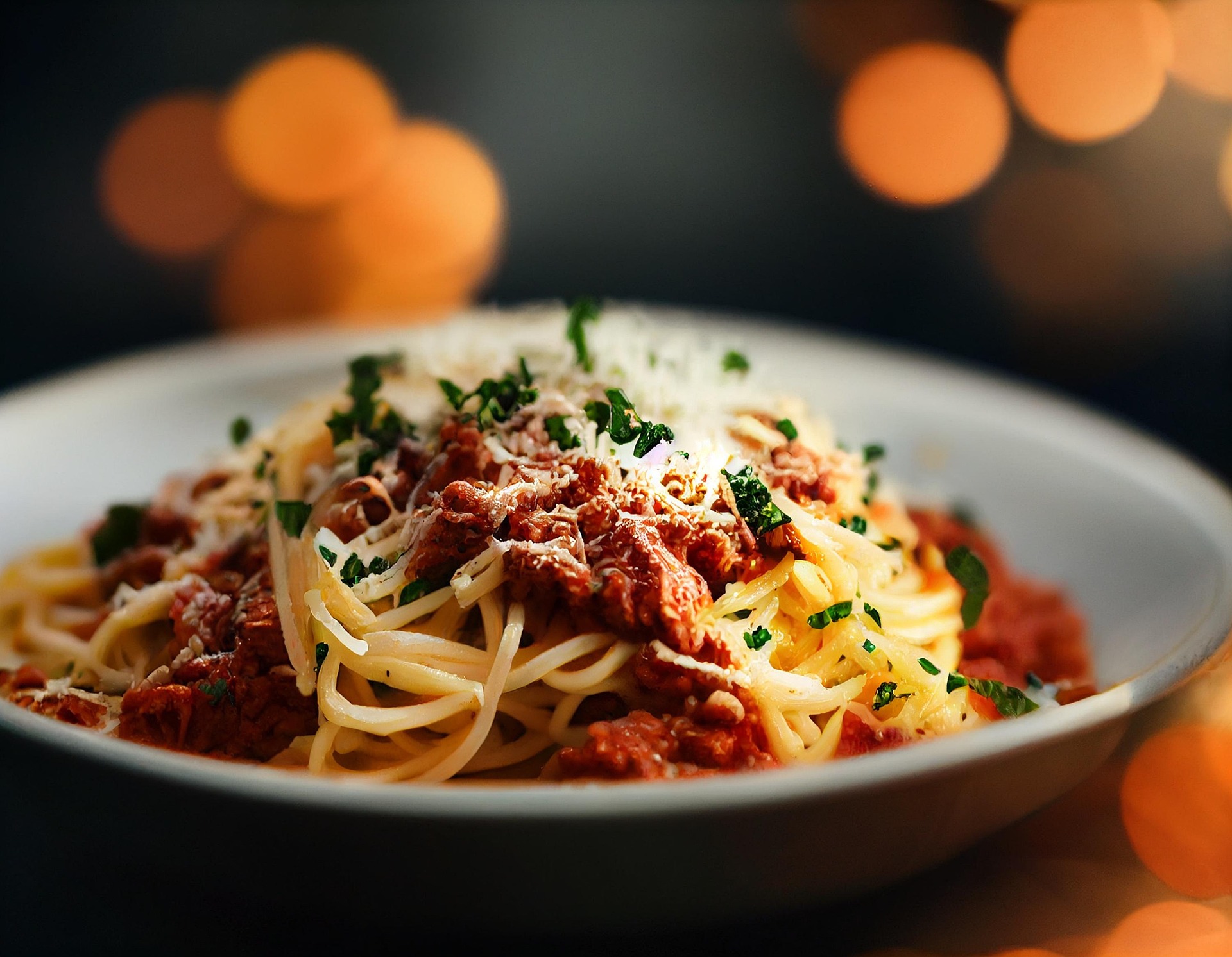 Assiette de spaghetti bolognaise, repas pré-match pour footballeur